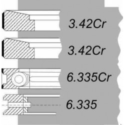 PISTON RINGS SET. SW-400 ANDORIA BIZON 6CT107 107.29MM