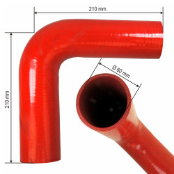 COUDE SILICONE 90 Q60 210X210 MM ENTREE TURBO