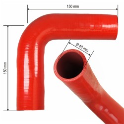 COUDE SILICONE 90 Q40 150X150 MM ENTREE TURBO